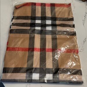 Plaid Scarf with Red and Black Accents